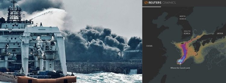 동중국해 침몰 13만6천톤기름 실은 상치호,‘최악 해양사고’2월말 제주 남해안 기름범벅 현실화